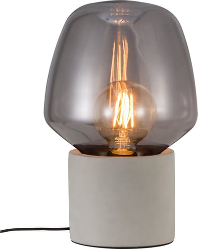 Nordlux Christina 20-tafellamp-E27-beton- lichtgrijs-smoke glas