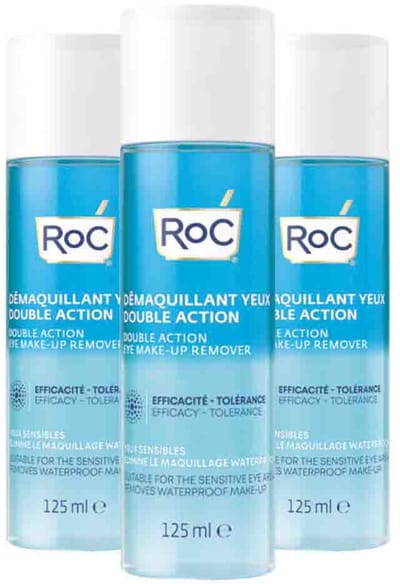 RoC Double Action Eye Make-up Remover - 3 x 125 ml - Voordeelverpakking