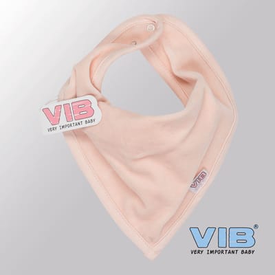 VIB® - Bandana slab Luxe velours - Uni (Zalm) - Babykleertjes - Baby cadeau - zwangerschap aankondiging - geboorte cadeau