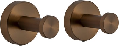 VDN Stainless Handdoekhaakjes koper - Vaatdoekhouder - Haakjes handdoek - Wandhaak - Ophanghaakjes - RVS - 2 Stuks