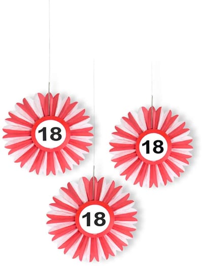 Folat - Papieren waaiers Verkeersbord 18 (3 stuks)