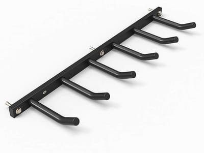 Sportrek Wandmontage - Fitness Opbergrek - Sportspullen Opbergen - Stevige Stalen Constructie - 90x23x15 cm - Zwart