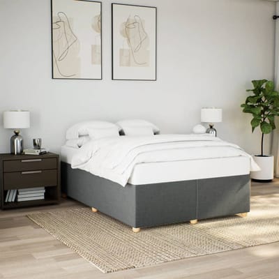 vidaXL - Bedframe - zonder - matras - stof - donkergrijs - 140x200 - cm