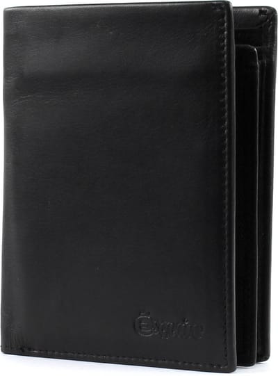 Esquire Leren Portemonnee New Silk Wallet High Black Zwart