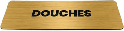 Deurbordje Goud-look met tekst douches - Formaat 150 x 50 mm x 1,6 mm - Zelfklevend | Luxe uitstraling | Geborstelde Gouden toplaag | Gratis Verzending | Decoporta