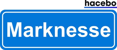 Hacebo - Plaatsnaam Sticker - 29x10 CM - Marknesse sticker - Verkeersborden sticker - grappige cadeaus - Marknesse