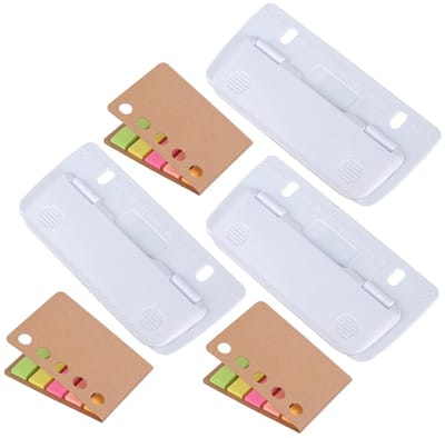 Mini-zakperforator set met notities en liniaalreliëf, wit | Voor school, kantoor en thuis