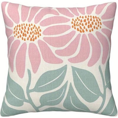 VIKAMA Moderne Bloemen Kussenhoes - Wasbare Vierkante Bankkussenhoes voor Woonkamer, Slaapkamer en Kantoor - Woondecoratie 50x50cm