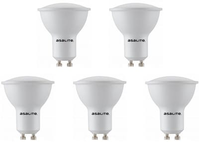 Asalite LED Lamp Spot GU10 Fitting - 5W = 35W - 410 Lumen - 3000K Warm Wit Licht - Niet Dimbaar - 220-240V - Ø50mm - GU10 LED Spotlamp - 5 stuks