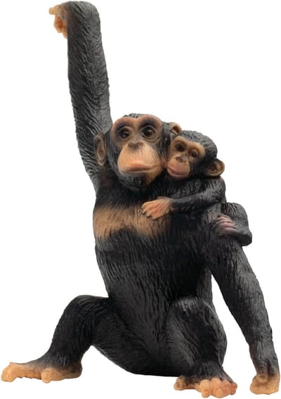 Bullyland 63594 – Chimpansee met Baby – ca. 8,5 cm – realistisch en handbeschilderd dierenfiguur – ideaal voor educatief spel, natuurverhalen of decoratie voor kinderen vanaf 3 jaar