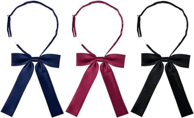 Elegante Satijnen Strikjes voor Dames - Verstelbare Krawatten voor Feestjes, Bruiloften en Rollenspellen - 3 Stuks met Haakjes