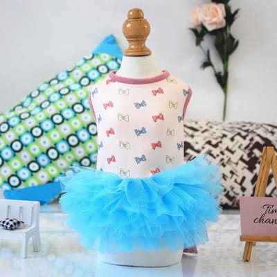 Hete Zomer Tutu Rok voor Huisdieren Stippen Print Gaas Mode Petticoat Rok Kleine Hond Kostuum Teddy Zomer Twee-Benige Kleding Dun L