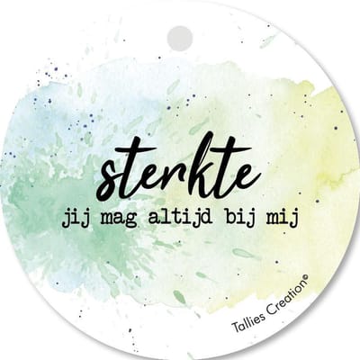 Tallies Cards - kadokaartjes  - bloemenkaartjes - Sterkte jij mag altijd bij mij - Aquarel - set van 5 kaarten - condoleance - deelneming - gecondoleerd - afscheid - 100% Duurzaam