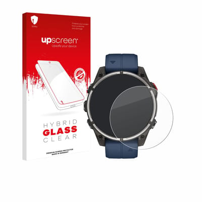 upscreen - Screenprotector voor Garmin quatix 8 Pro (47 mm) - Folie Beschermfolie Beschermglas transparant