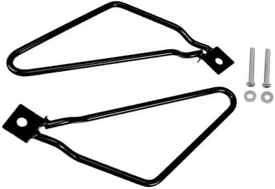 Dailygoods- Zadeltas Beugels Kit - Geschikt voor Harley Sportster 883/I'ron XL883N/Dyna Fat Bob FXDF - Staal - Chroom/Zwart - Slijtvast - Inclusief schroeven en pakkingen - Zadeltassteun