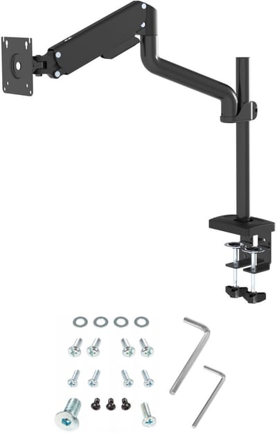 Monitor arm voor 1 monitor. Bureau bevestiging. Gasveer gestuurd. 3 tot 10kg