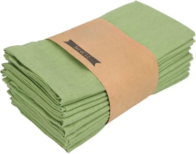 Set van 12 Katoen-Linnen Servetten 40x40 cm – Herbruikbare Stoffen Tafelservetten, Linnen Servetten, Tafeldecoratie, Placemats en Keukendoeken voor Eettafel, Diner en Feestjes - Groen