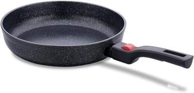 Praktische pan - Koekenpan met anti-aanbaklaag - Gerechten bereiden - Verhoogde krasbestendigheid - 28 x 55 cm - Zwart