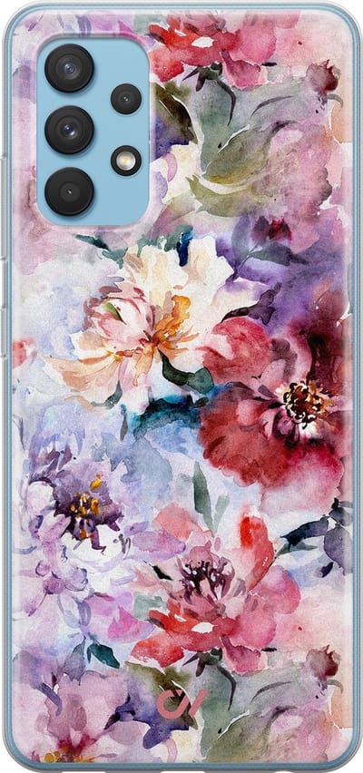 Hoesje geschikt voor Samsung Galaxy A32 4G - Bloemen Acryl - - Roze - - Casevibes