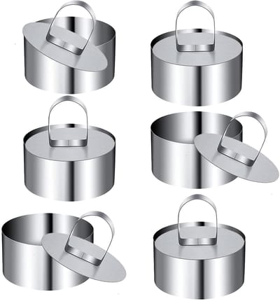 Dailygoods - Set van 6 Ronde Dessertringen van Roestvrij Staal