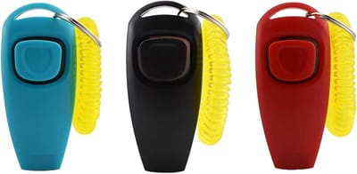 3-delige hondenfluit en clicker set voor effectieve hondentraining, inclusief polsband en handige opbergmogelijkheden