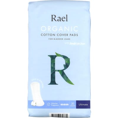 Rael, Biologisch Katoenen Cover Pads met Leaklocker, Dun en Discreet, Ultiem, Pak van 20 white