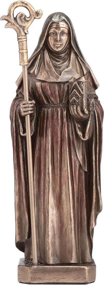 Veronese Design Beeld/figuur - Sint Brigitta van Kildare - Veronese Design - (hxbxd)ca. 16cm x 6cm x 5,5cm