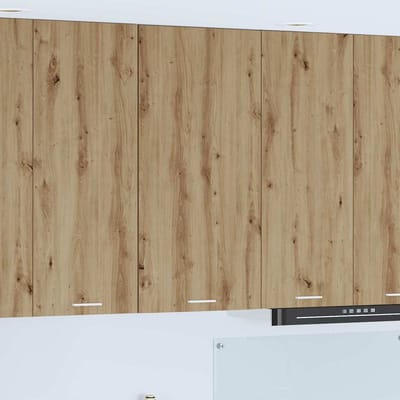 vidaXL - Hangkast - Ambachtelijke - Eik - en - Wit - 50 - x - 31 - x - 100 - cm - Bewerkt - hout