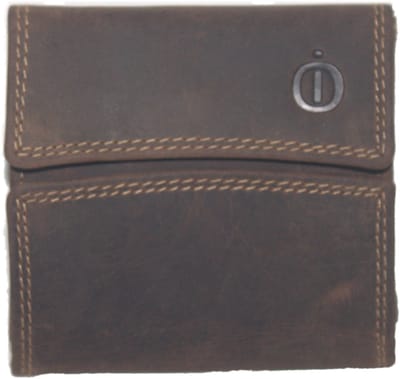 Oi Hunter bruin lederen beursje voor alleen contant geld / klein compact beursje met dubbele klep zonder pasjes / leren portemonnee zonder ruimte voor creditcards / bruin leer / 276H