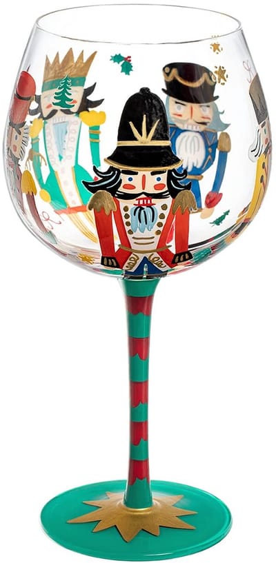 Allecto - Handgeschilderde Wijnglas - 20oz - Perfect voor Kerst - Uniek Cadeau - Kerstmis - Voor Familie en Vrienden