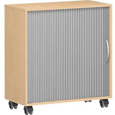 Verrijdbare roldeurkast Alicante, B 800 x D 400 x H 791 mm, beukenpatroon