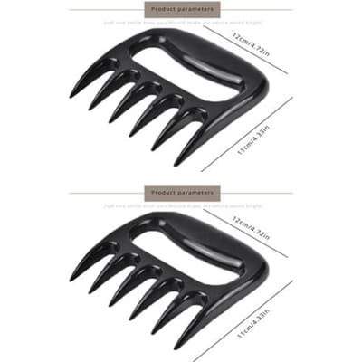 Accessoires de barbecue Broyeur de viande Extracteur de porc effiloché solide Fourchette de barbecue Griffe d'ours Coupe-fruits et légumes Outils de cuisine gray