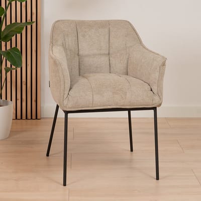 Bronx71® Scandinavische eetkamerstoel Jens taupe - Eetkamerstoelen set van 4 - stoel