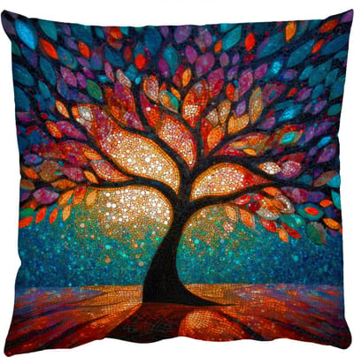 Sierkussens - Kussentjes Woonkamer - 50x50 cm - Mozaïek - Kleurrijk - Boom - Takken