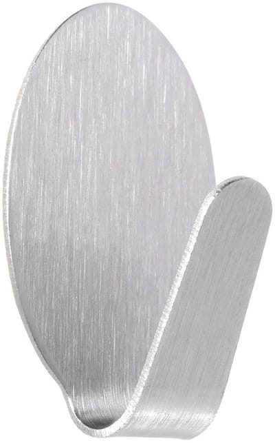 Orion - Zelfklevende Stalen Haak - 1,8x2,5 cm - Mat RVS - Ovaal