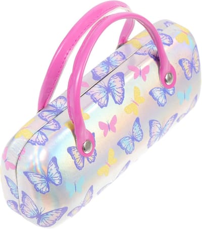 Kinderen Bril Etui Hard Brillen Etui Decoratieve Cartoon Vlinder Draagbare Zonnebril Tas met Handvat voor School en Reizen