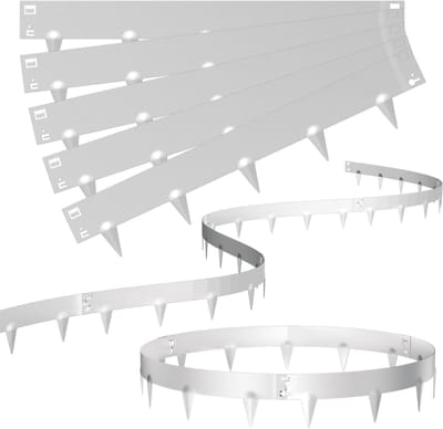 Metalen Gazonrand - Maairand Bloembed - Tuinieren Terras - Flexibel Vervormbaar - 100x18cm Hoogte - Zilver