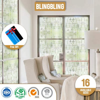 ZIA’S & CO-Raamfolie HR++45x300cm-Zonwerend & Isolerend-Anti inkijk-Statisch-Blingbling-Inclusief Rakel