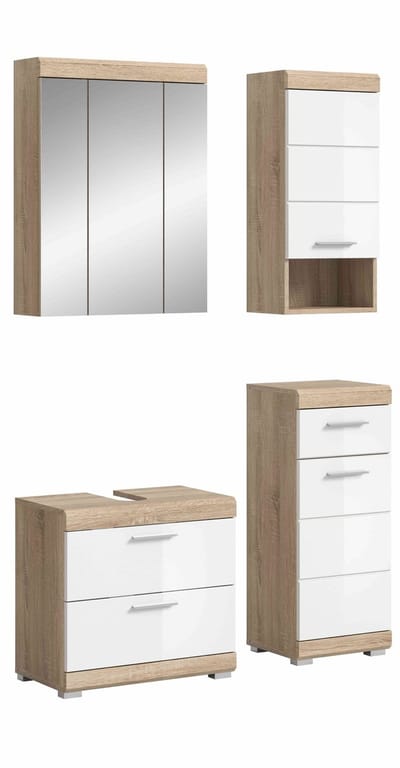 Lambada badkamercombinatie wit hoogglans MDF TZ wit NB - 37x112x191cm