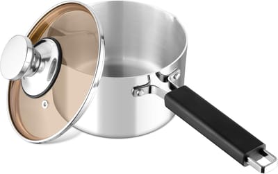 Kleine Steelpan RVS met Glasdeksel 1.9 Liter Geschikt voor Inductie