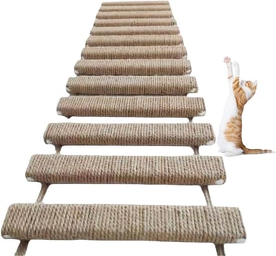 Kattenladder Voor Binnen - Klimhulpmiddel Katten - Katten Actief Houden - Gereedschapsloze Installatie - 102 cm Hoog - Niet gespecificeerd
