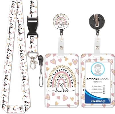 Lanyard Kaarthouder - ID-badge houder - Snelle Toegang - Intrekbare Rol - 2 kaarten - Luipaardprint