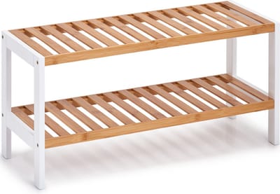 Houten schoenenkast/schoenenrek 2-laags 70 cm - Zeller - Schoenen opbergers/opbergen - Schoenenkasten/schoenenrekken - Camping/gang kasten/rekken