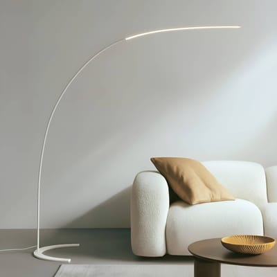 Lindby LED vloerlamp Danua, wit, metaal, hoogte 200cm