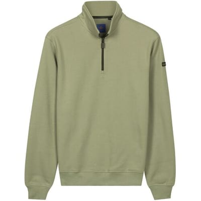 Baileys Trui Sweatshirt Half Zip Heavy Piqué Structure Misty Green / male
