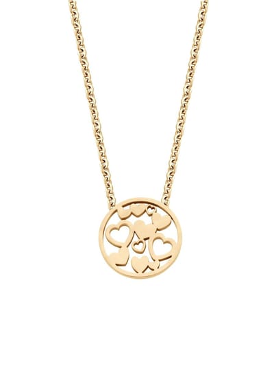 CO88 Collection Inspirational 8CN 26110 Stalen Collier met Hanger - Hartjes 15 mm - Lengte 40 + 5 cm - Goudkleurig