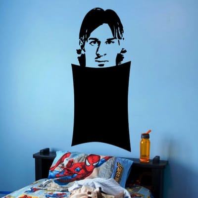 Schoolbordsticker - uitwisbare zelfklevende muurstickers - LIONEL MESSI - 115x50cm
