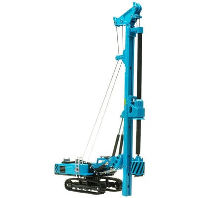 1/64 Roterende Boorinstallatie Bouwvoertuig Auto Speelgoed Voor Kinderen Diecast Miniature Metaallegering Model Verzameling Cadeau Jongens Kind blue