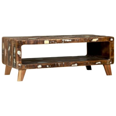 vidaXL - Salontafel - Multikleur - 90 - x - 50 - x - 35 - cm - Massief - Gerecycleerd - Hout