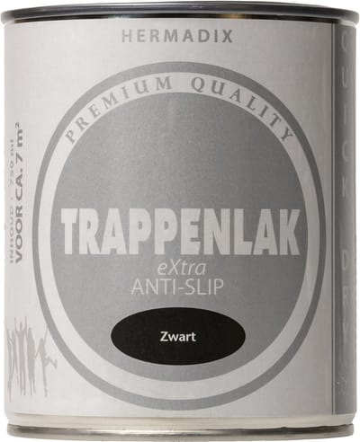 Hermadix Trappenlak - Anti-Slip - Zwart - Zijdeglans - 750 ml